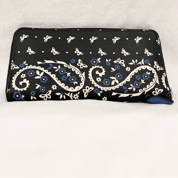 Coach Limited Edition Butterfly Bandana Flower Print Accordion Zip Wallet NWT - Picture 5 of 6